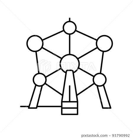 atomium monument line icon vector illustration atomium monument line icon vector illustration 93790992