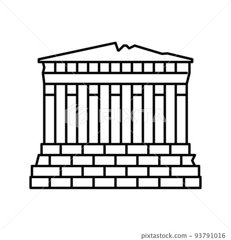 parthenon europe antique building line icon vector illustration 93791016