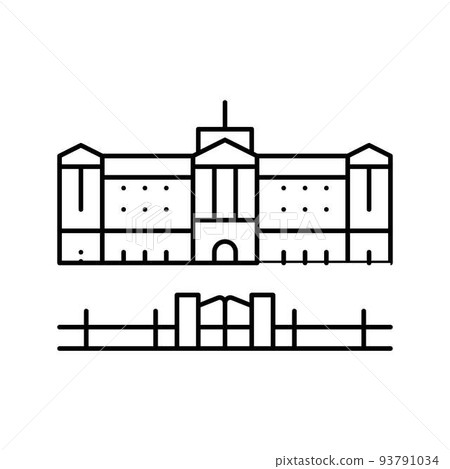 buckingham palace line icon vector illustration 93791034