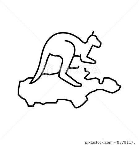 kangaroo island line icon vector illustration 93791175