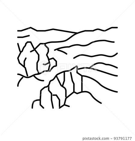 blue mountains line icon vector illustration 93791177