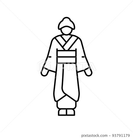 geisha woman line icon vector illustration 93791179