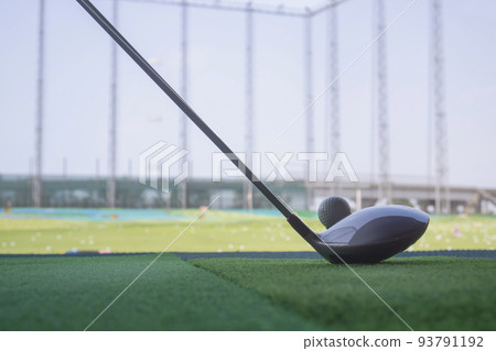 golf driving range. Driver shot, 1 wood golf driving range. Driver shot, 1 wood 93791192