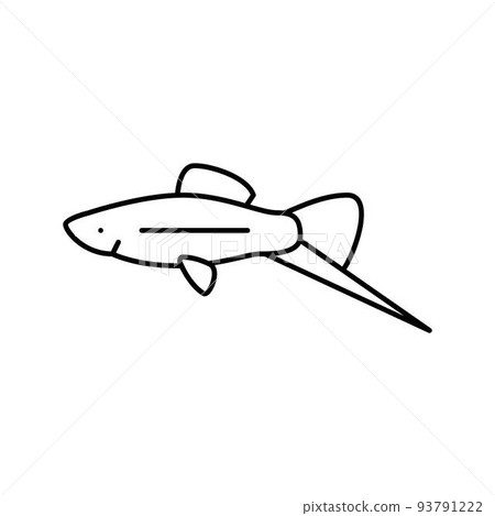 swordtail fish line icon vector illustration 93791222