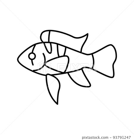 ram cichlids fish line icon vector illustration ram cichlids fish line icon vector illustration 93791247
