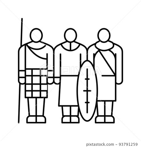 tribe african line icon vector illustration tribe african line icon vector illustration 93791259