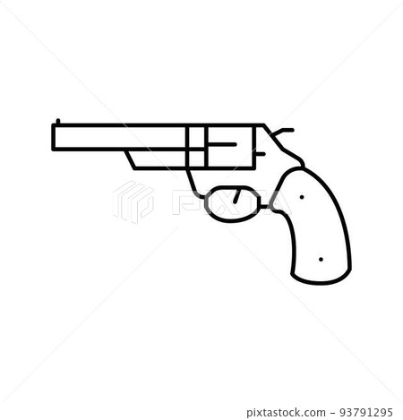 gun revolver line icon vector illustration 93791295