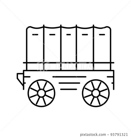 wagon trailer line icon vector illustration wagon trailer line icon vector illustration 93791321