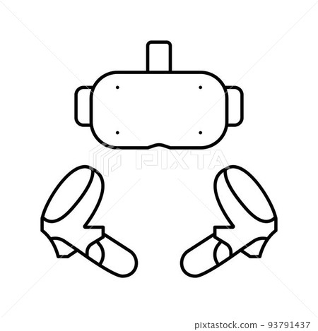 vr headset line icon vector illustration 93791437