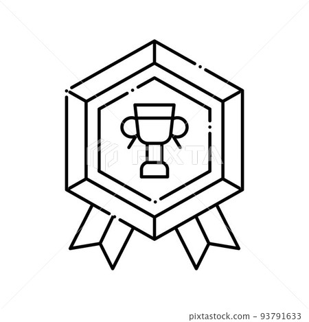award decorated cup line icon vector illustration 93791633