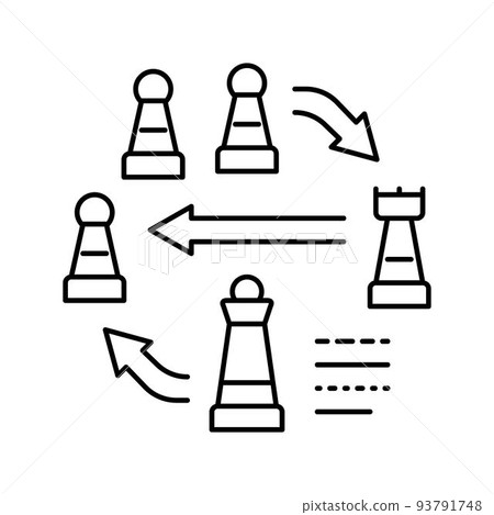 tactic business line icon vector illustration 93791748