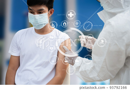 syringe, vaccine, treatment, virus, coronavirus, infection, immunization, uniform, global, protection, patient, care, insulin, antibiotic, closeup, clinical, immune, expert, equipment, injection, clin 93792166