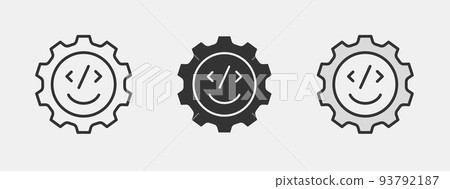 Software development icon. Programming, coding logo template. Vector illustration. 93792187