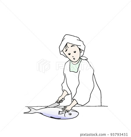 It is a challenge to grate three pieces of fish 93793431