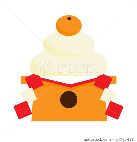 Vector illustration of kagami mochi. Vector illustration of kagami mochi. 93793451