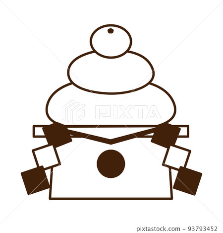 Vector illustration of kagami mochi. 93793452
