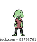 A simple zombie illustration that is easy to use for Halloween 93793761