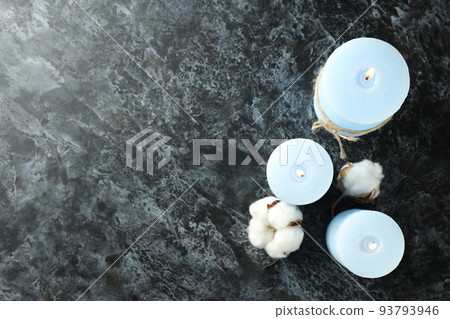 Concept of relaxation with aroma candles, space for text Concept of relaxation with aroma candles, space for text 93793946