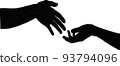 hand, silhouette, silhouettes 93794096