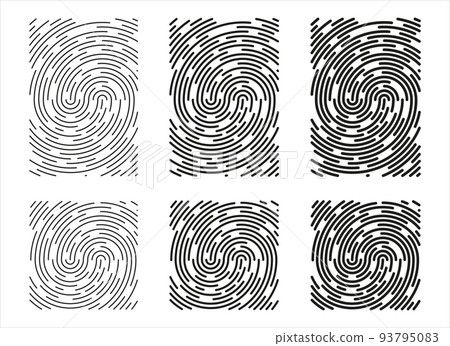 Fingerprint identification symbol icon set in flat style. Security authentication. Vector illustration isolated on white 93795083