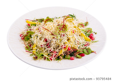 Fresh healthy salad with cheese and pomegranate Fresh healthy salad with cheese and pomegranate 93795484
