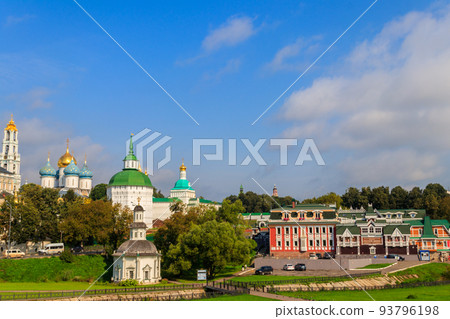 View of Hotel and restaurant complex Russian courtyard and Trinity Lavra of St. Sergius in Sergiev Posad, Russia View of Hotel and restaurant complex Russian courtyard and Trinity Lavra of St. Sergius in Sergiev Posad, Russia 93796198