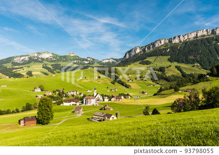 The village of Schwende and Hoher Kasten, Appenzellerland, Canton Appenzell Innerrhoden, Switzerland 93798055