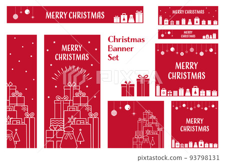 Banner set_Christmas gift_red 93798131