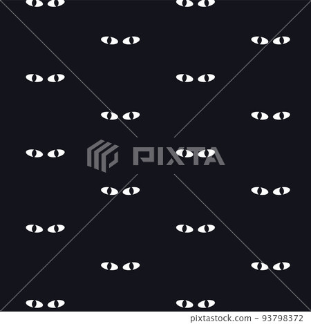 Cats eyes night seamless pattern. Black cats in a dark room 93798372