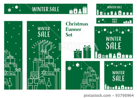 Banner set_Christmas gift_green 93798964