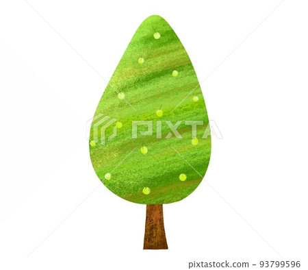 Hand drawn-Nordic style cute tree with yellow-Illustration of eco image White background material Hand drawn-Nordic style cute tree with yellow-Illustration of eco image White background material 93799596
