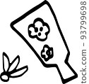 羽毛和羽毛的簡單線條畫插圖（透明） 93799698