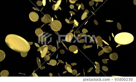 Falling money. Gold falling coins. Coins rain. 93800230
