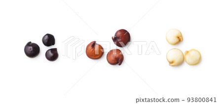 Raw black, red and white quinoa closeup isolated on white background 93800841