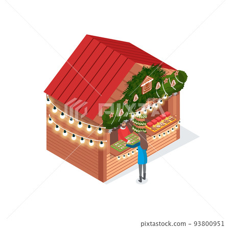 Christmas Fair, Market with Shop and Customer 93800951