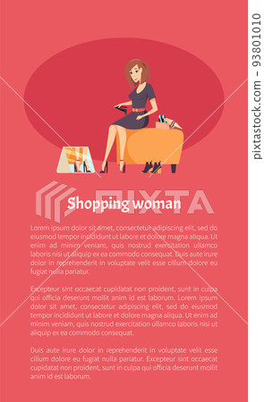 Shopping Woman Female Shopaholic Wearing Shoes 93801010