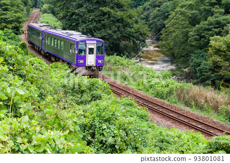 [Kansai Main Line] Train running along the valley 93801081
