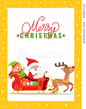Merry Christmas Major Card with Santa Claus, Elf 93801125