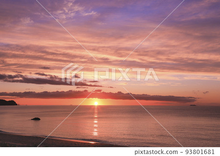 Shakotan Peninsula with a beautiful sunset 93801681