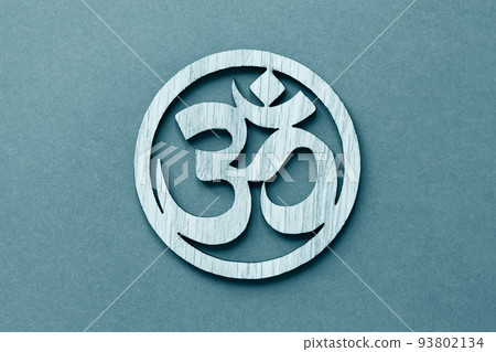 Om or aum symbol of hinduism and buddhism background 93802134