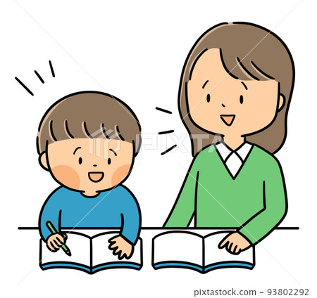 Illustration material of children and teachers at school or cram school Illustration material of children and teachers at school or cram school 93802292