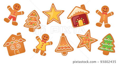 christmas greeting card with cookies gingerbread set sweet decoration christmas greeting card with cookies gingerbread set sweet decoration 93802435