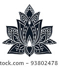 Vector flowers over black background 93802478