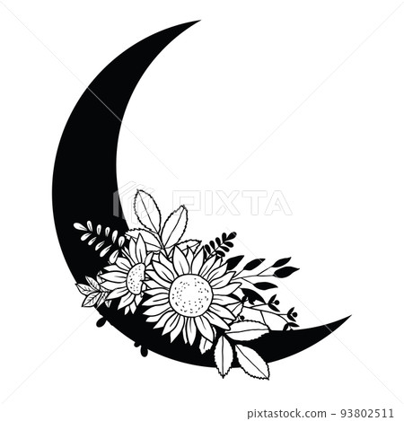 Vector image of hand drawn sunflowers 93802511