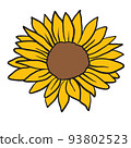 Vector image of hand drawn sunflowers 93802523