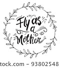 Vector Greeting Card For Gift Tag Decor. Fly as a Mother 93802548
