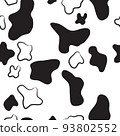 Dairy Cow Skin Pattern Vector Design With Smooth Mottled Texture 93802552