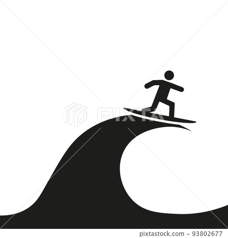 Surfing black vector icon on white background Surfing black vector icon on white background 93802677