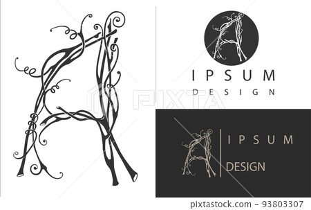Artistic silhouette font of the letter A 93803307