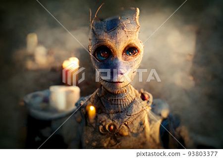 humanoid alien portrait, neural network generated art 93803377